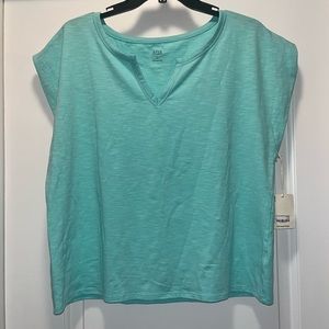 a.n.a. NWT, split neck crew top. Size L